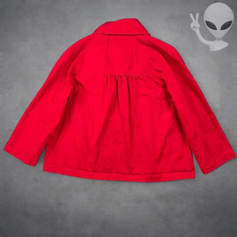Lauren Ralph Lauren Jacket Women's Large Red Double Breasted Peacoat Gold Button - Picture 6 of 6